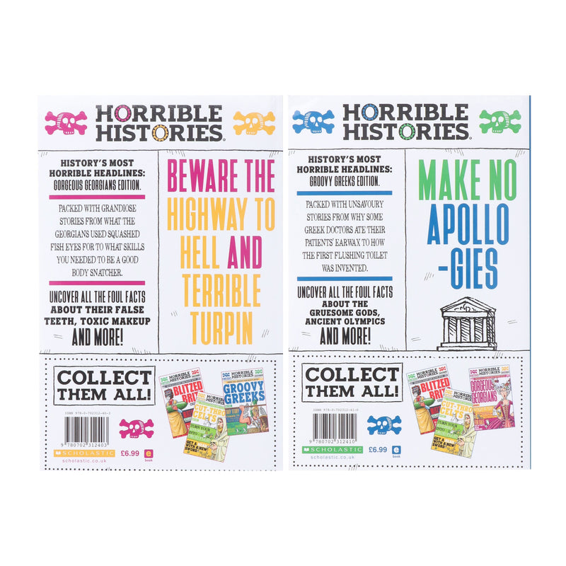 Horrible Histories (Newspaper Edition) by Terry Deary 2 Books Collection Set - Ages 8-12 - Paperback 7-9 Scholastic