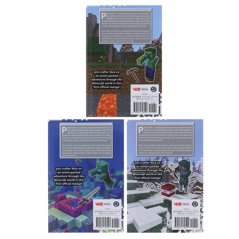 Minecraft: The Manga (Volume 1-3) by Kazuyoshi Seto 3 Books Collection Set - Ages 7-12 - Paperback Graphic Novels Viz Media, LLC