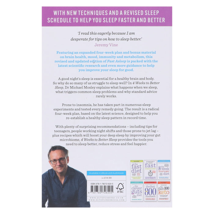 4 Weeks to Better Sleep by Dr Michael Mosley: A Life-Changing Plan For Deep Sleep, Improved Brain Function and Feeling Great - Non Fiction - Paperback Non-Fiction Hachette