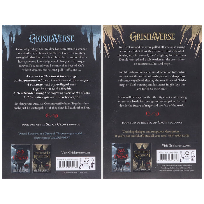 Grishaverse Six of Crows Duology by Leigh Bardugo 2 Books Collection Set - Ages 12-15 - Paperback Fiction Hachette