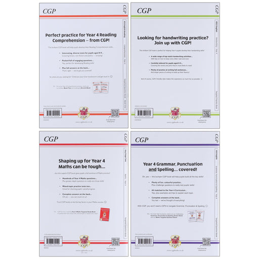CGP KS2 (Year 4) Targeted Question and Practice Bundle 4 Books Collection Set - Ages 8-9 - Paperback 7-9 Coordination Group Publications Ltd (CGP)