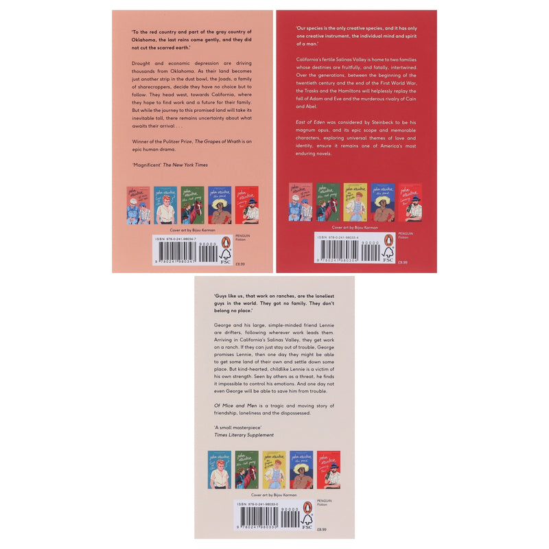 John Steinbeck Collection (The Grapes of Wrath, East of Eden, Of Mice and Men) 3 Books Set - Fiction - Paperback Fiction Penguin Random House