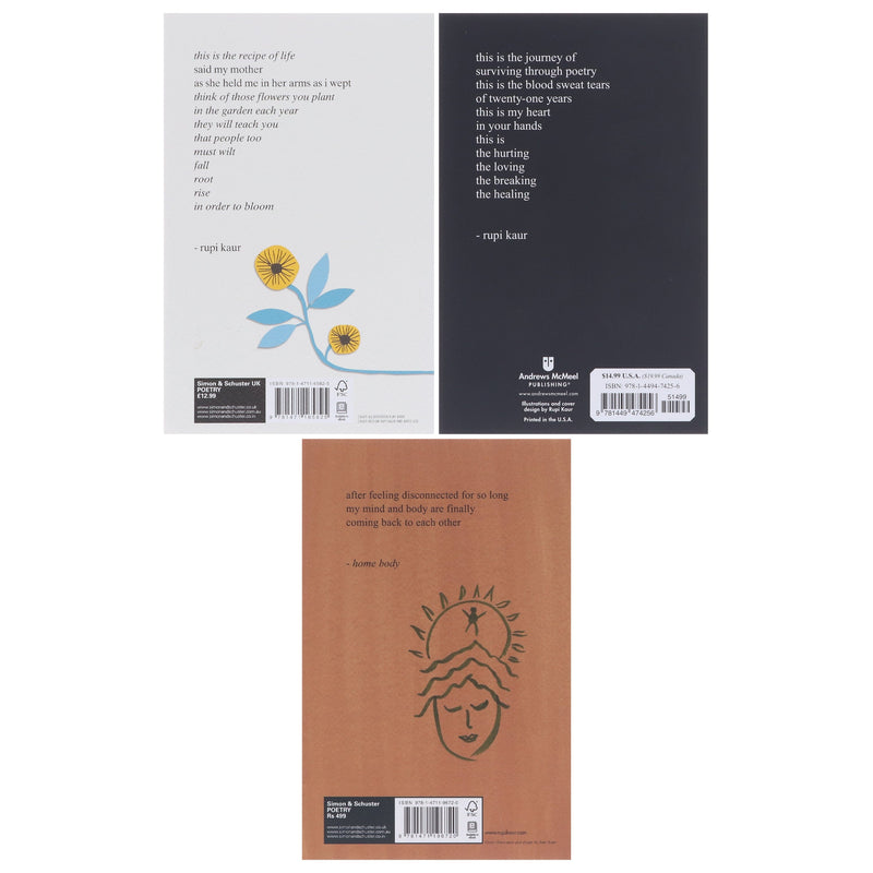 Rupi Kaur 3 Poetry Books Collection Set (Home Body, Milk and Honey & The Sun and Her Flowers) - Non-Fiction - Paperback Non-Fiction Simon & Schuster/Andrews McMeel Publishing