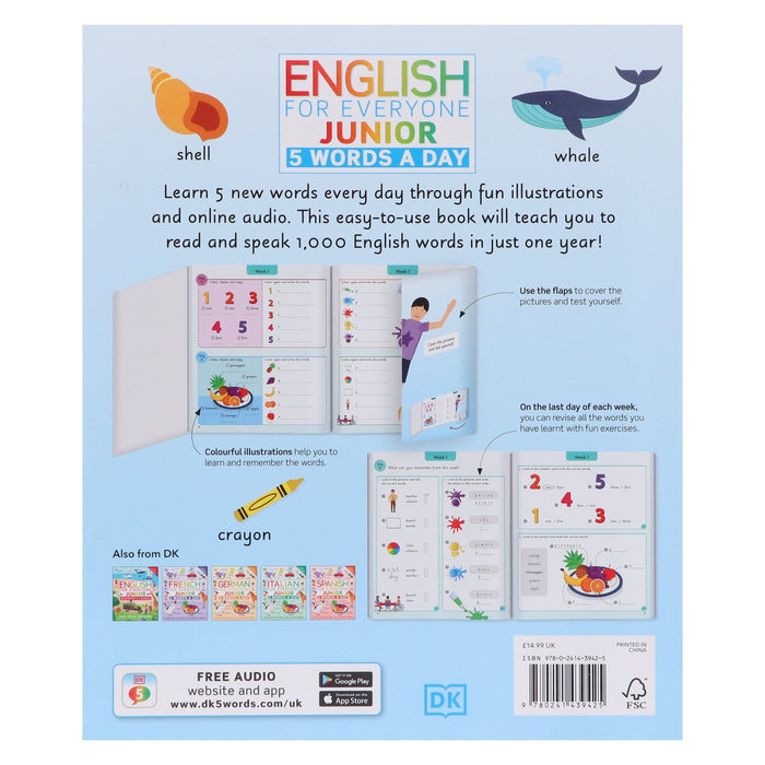 English for Everyone Junior 5 Words a Day: Learn and Practise 1,000 English Words - Ages 6-9 - Flexibound 7-9 Penguin Random House