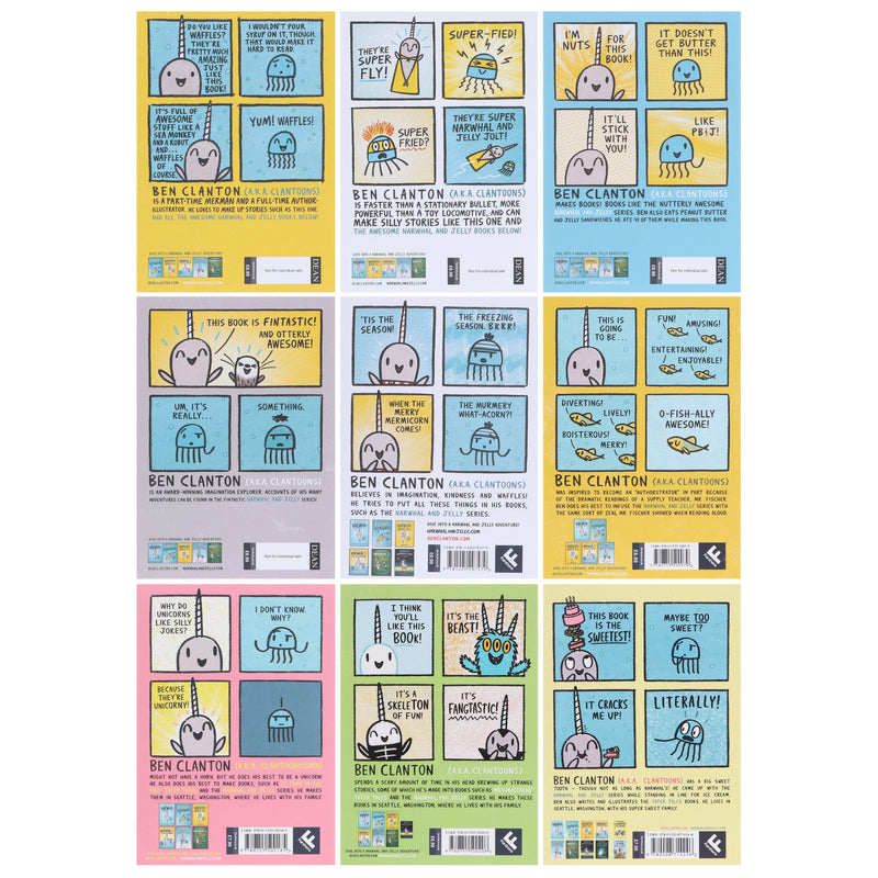 Narwhal and Jelly Series By Ben Clanton: Graphic Novels 9 Books Collection Set - Ages 4-8 - Paperback Graphic Novels Egmont Publishing