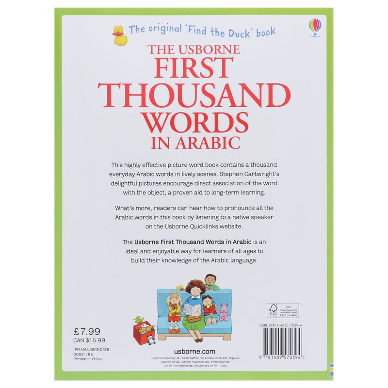 Usborne First Thousand Words In Arabic: Illustrated Children Book By Heather Amery - Ages 5+ Paperback 5-7 Usborne Publishing Ltd