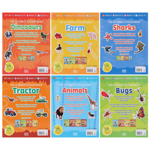 DK The Ultimate Sticker Book Series 6 Books Collection Set - Ages 5+ - Paperback 5-7 DK Children