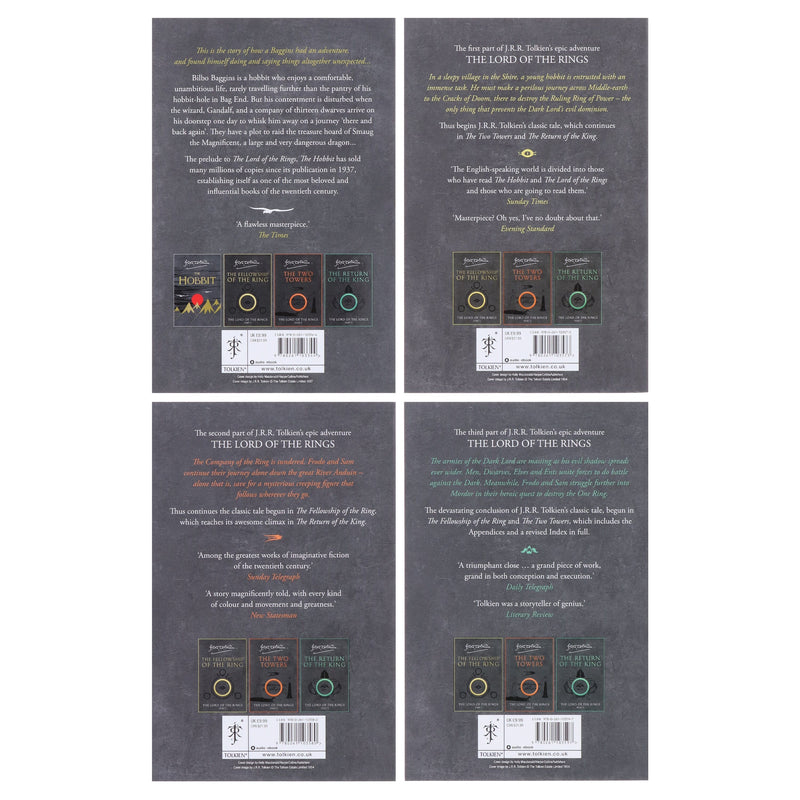 The Hobbit and The Lord of the Rings by J.R.R Tolkien 4 Books Box Set - Ages 14-16 - Paperback B2D DEALS HarperCollins Publishers