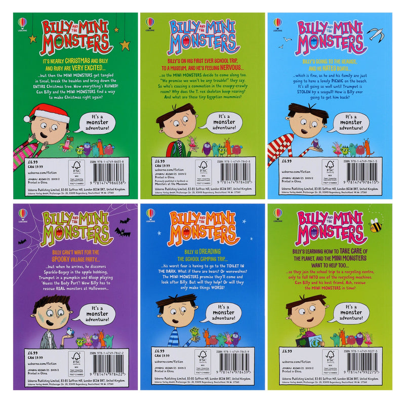 Billy and the Mini Monsters Series 2 (7-12) Collection 6 Books Set by Zanna Davidson - Ages 5-9 - Paperback 5-7 Usborne Publishing Ltd
