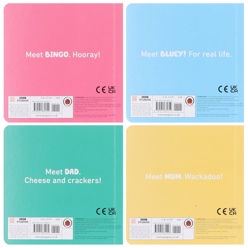 Bluey 4 Books (Bluey, Mum, Dad & Bingo) Collection Set - Ages 0-3 - Board Book 0-5 Ladybird