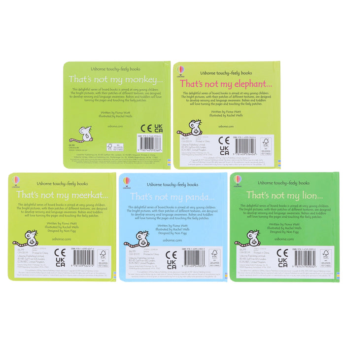 That's not my... Zoo 5 Books Collection Set by Fiona Watt & Rachel Wells - Ages 0-5 - Board Book 0-5 Usborne Publishing Ltd