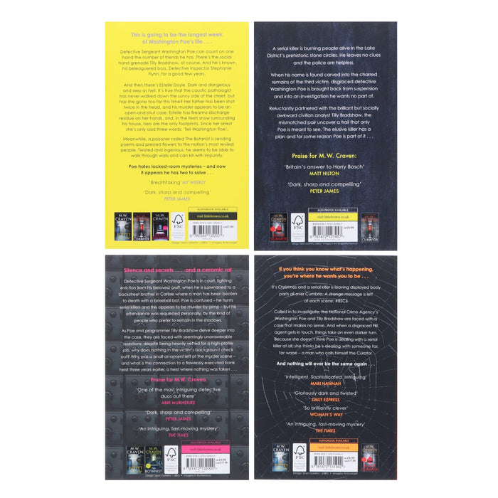 Washington Poe Series By M. W. Craven 4 Books Collection Set - Fiction - Paperback Fiction Constable