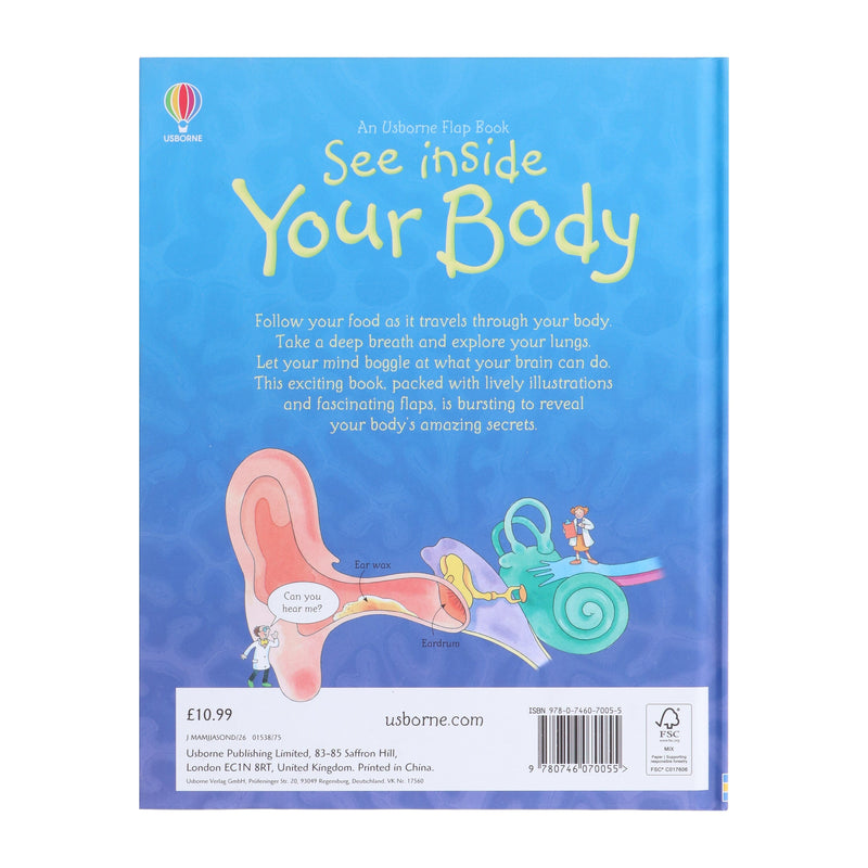An Usborne Flap Book: See Inside Your Body: With Over 50 Flaps to Lift by Katie Daynes & Colin King - Ages 6+ - Board Book 5-7 Usborne Publishing Ltd
