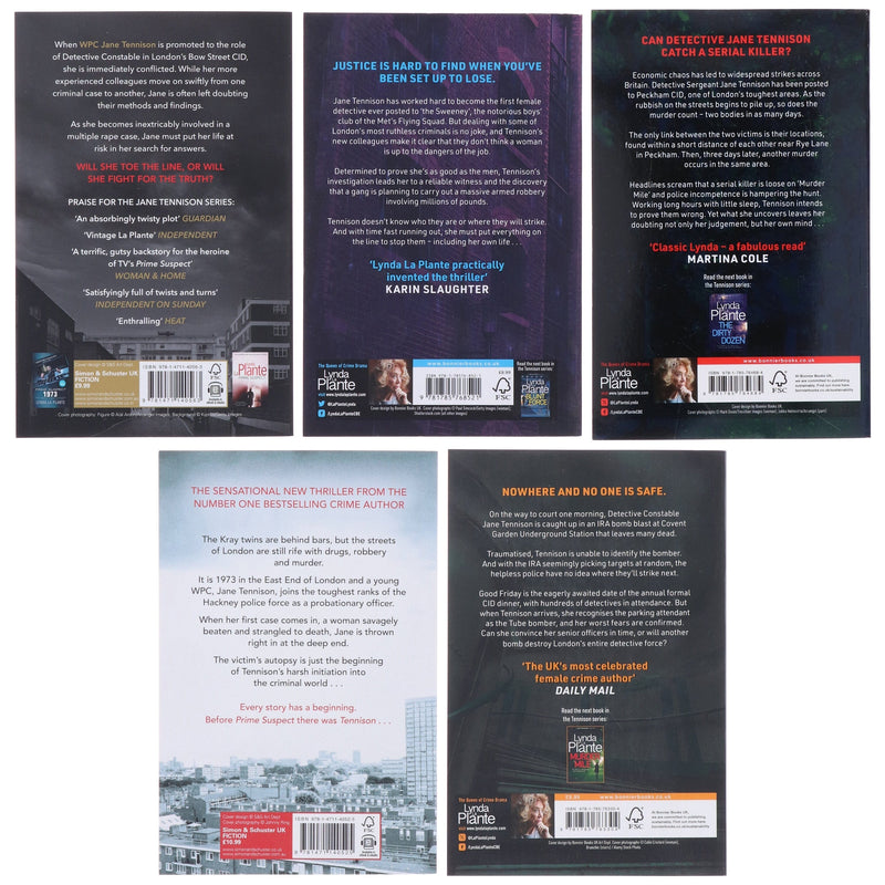 Jane Tennison Thrillers (Book 1-5) By Lynda La Plante 5 Books Collection Set - Fiction - Paperback Fiction Bonnier Books Ltd