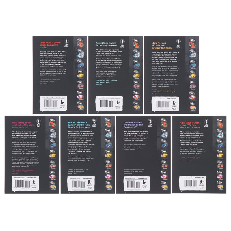 Alex Rider by Anthony Horowitz 7 Graphic Novel Adventures Box Set - Ages 8-16 - Paperback Graphic Novels Walker Books