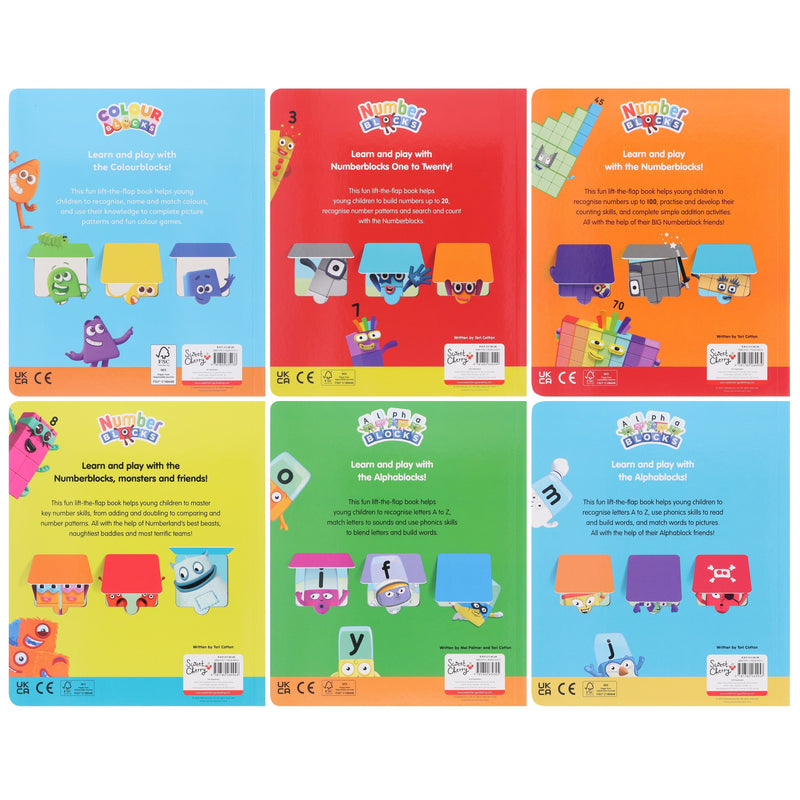 Numberblocks And Alphablocks Lift-The-Flap 6 Books Collection Set - Ages 3-5 - Board Book 5-7 Sweet Cherry Publishing