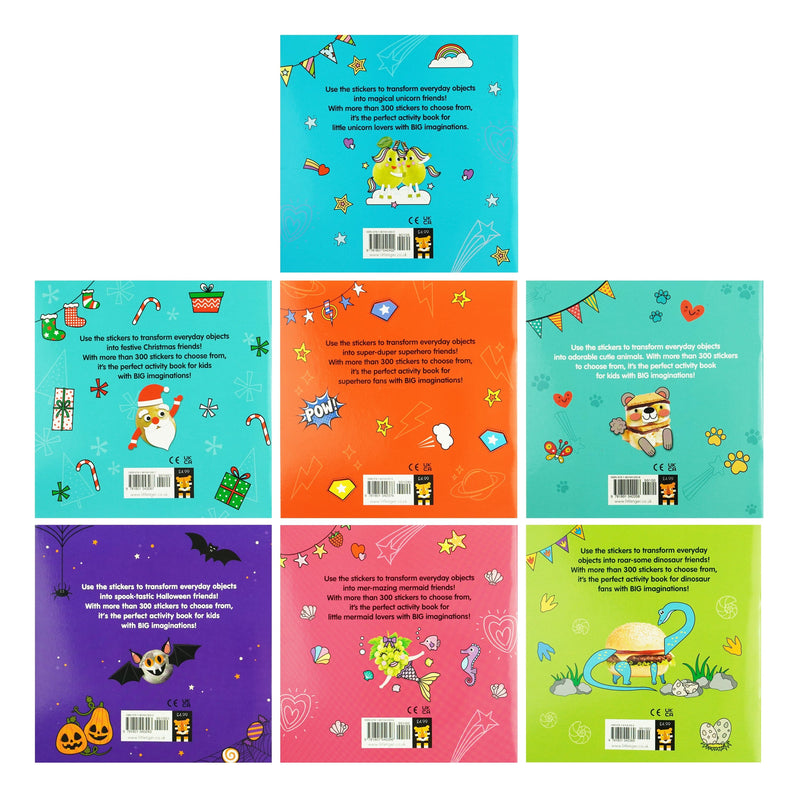 Children's Cutie And Crazy Stickers Collection By Danielle McLean 7 Books Set - Age 3-6 - Paperback 0-5 Little Tiger Press Group