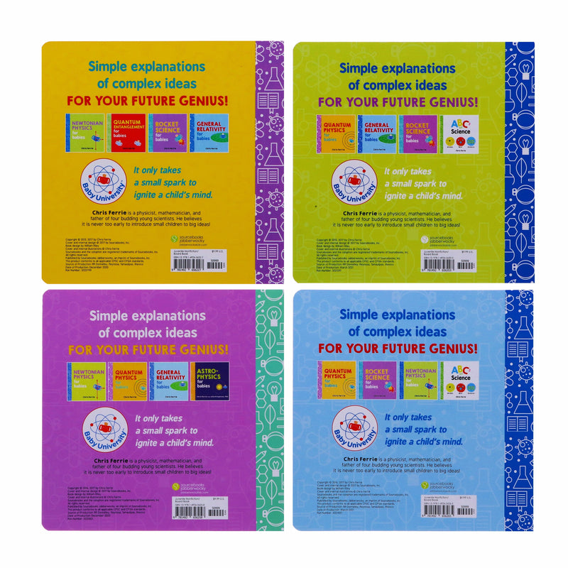 Baby University Series By Chris Ferrie 4 Books Collection Set - Ages 0-3 - Board Book 0-5 Sourcebooks, Inc