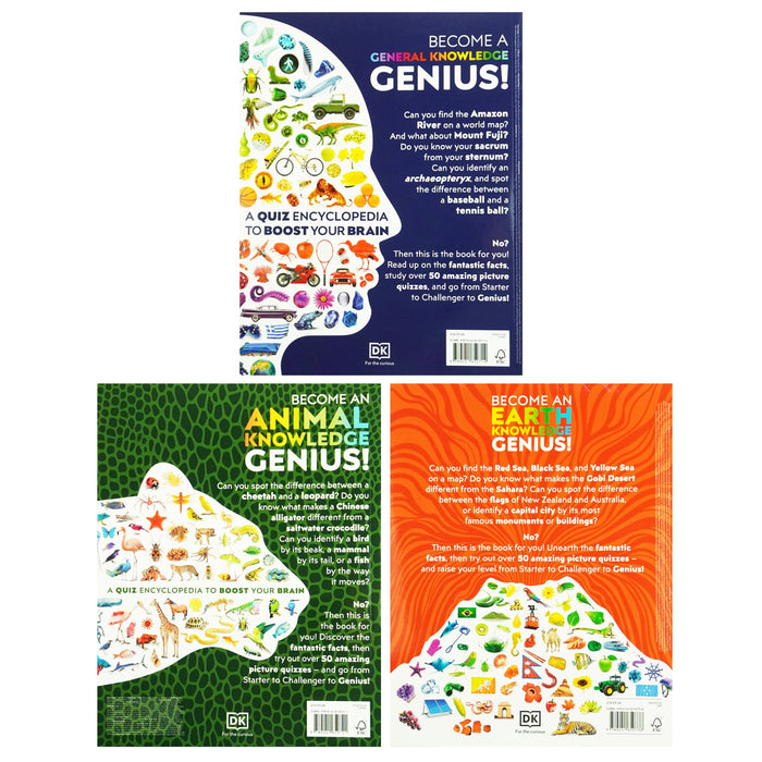 A Quiz Encyclopedia to Boost Your Brain General Knowledge Series by DK: 3 Books Collection Set - Ages 9-12 - Paperback 9-14 DK