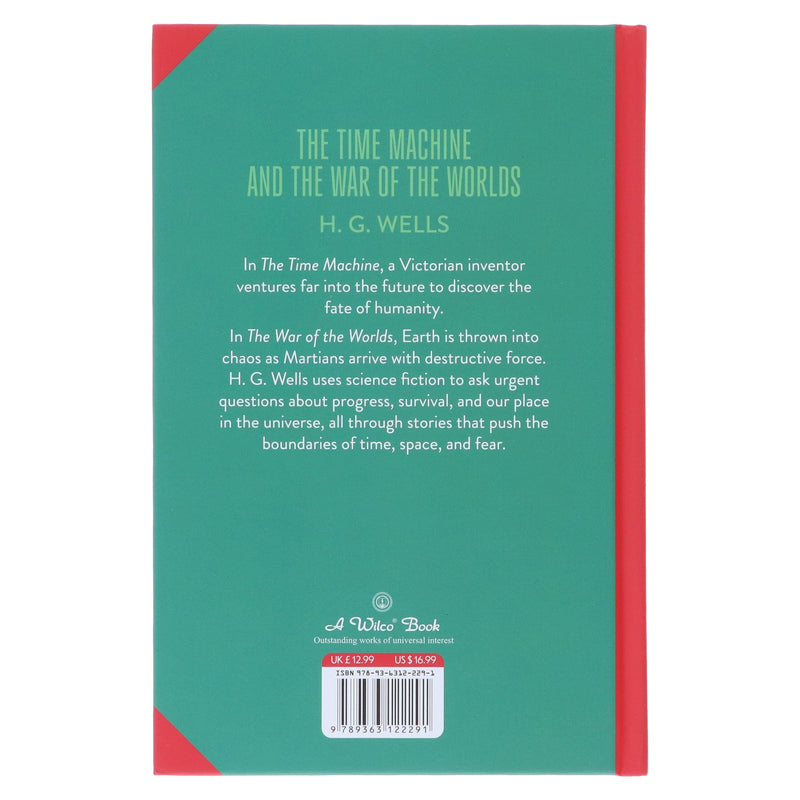 The Time Machine & The War of The Worlds by H. G. Wells (Deluxe Edition) - Sprayed Edge Hardback Fiction Wilco Books