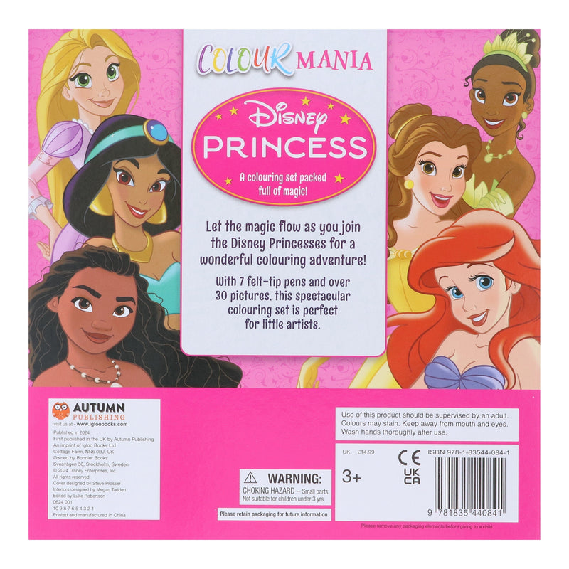 Disney Princess: Colourmania: A Colouring Set Packed full of magic with 7 felt-tip pens and over 30 images! - Ages 7-11 - Paperback 7-9 Autumn Publishing