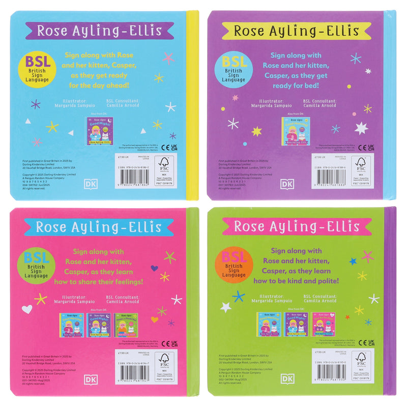 DK Rose Signs Series by Rose Ayling-Ellis Illustrated 4 Picture Books Collection Set - Ages 2-5 - Board Book 0-5 DK