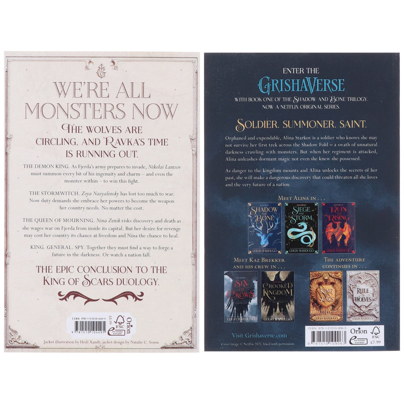 Shadow and Bone & Rule of Wolves by Leigh Bardugo 2 Books Collection Set - Ages 12-15 - Paperback 9-14 Hachette