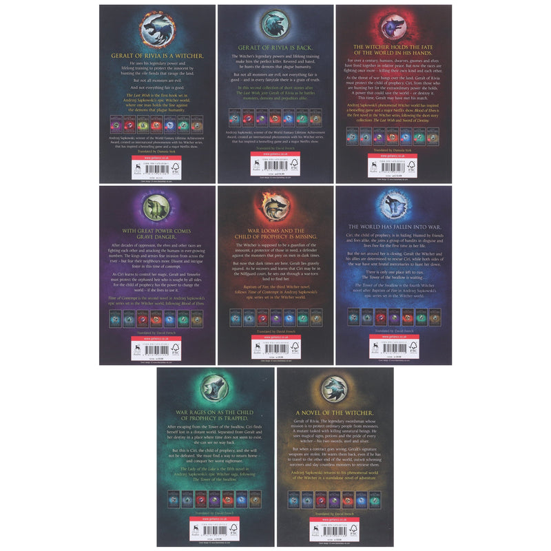 The Witcher Complete Series By Andrzej Sapkowski 8 Books Box Set Collection - Fiction - Paperback B2D DEALS Hachette