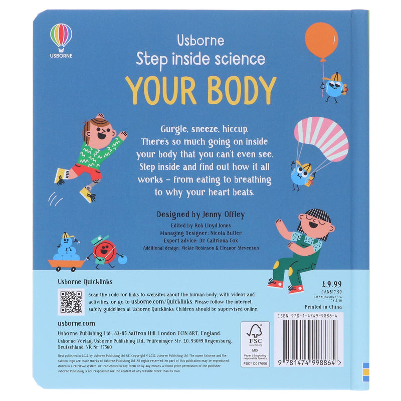 Step Inside Science: Your Body by Lara Bryan - Ages 5+ - Board Book 5-7 Usborne Publishing Ltd