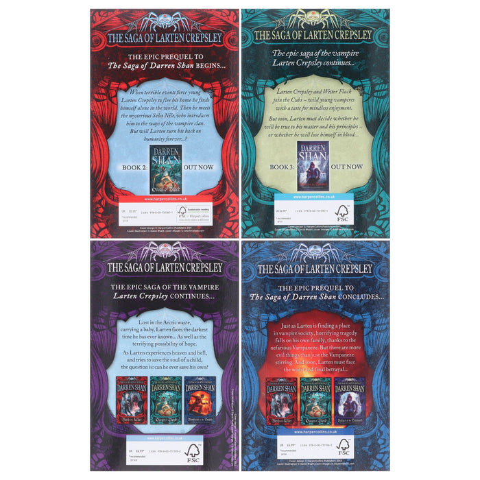The Saga of Larten Crepsley Series 4 Books Collection Set by Darren Shan - Ages 9 years and up - Paperback 9-14 HarperCollins Publishers