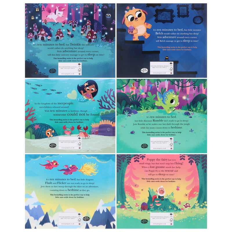 Ten Minutes to Bed Series by Rhiannon Fielding Illustrated 6 Picture Books Set - Ages 2-5 - Paperback 0-5 Penguin Random House