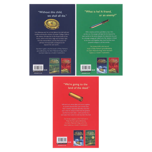 His Dark Materials trilogy by Philip Pullman (Northern Lights, Subtle Knife & Amber Spyglass) 3 Books Collection Box Set - Ages 11+ - Paperback 9-14 Scholastic