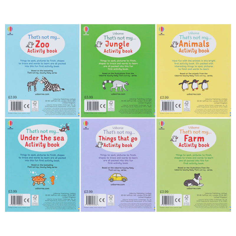 That's Not My Activity Books Collection by Matthew Oldham & Rosie Dickins 6 Books Set - Ages 2+ - Paperback 3-5 Usborne Publishing Ltd