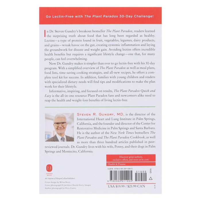 The Plant Paradox Quick and Easy By Dr. Steven R Gundry, MD - Non Fiction - Paperback Non-Fiction HarperCollins Publishers