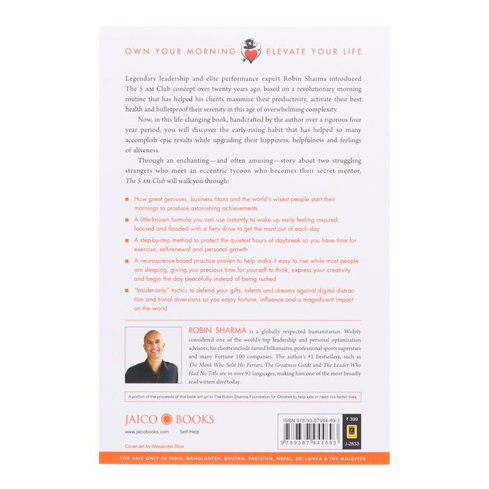 The 5 AM Club: Own your morning, Elevate your life by Robin Sharma - Non Fiction - Paperback Non-Fiction Jaico Books