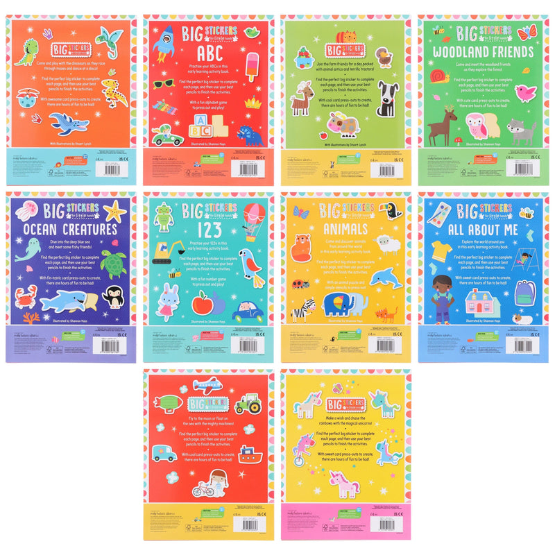 Big Stickers for Little Hands Assortment 10 Books Collection Set - Ages 3+ - Paperback 0-5 Make Believe Ideas