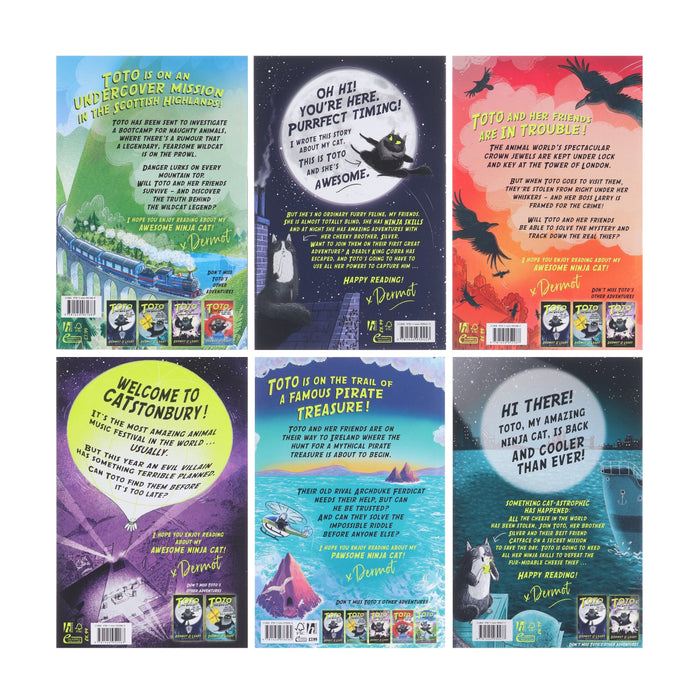 Toto the Ninja Cat Series by Dermot O’Leary Illustrated 6 Books Collection Set - Ages 7+ - Paperback 7-9 Hachette