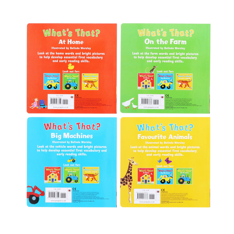 What's That? A Ladybird First Words And Pictures Series 4 Books Collection Set - Ages 1-3 - Board Book 0-5 Penguin