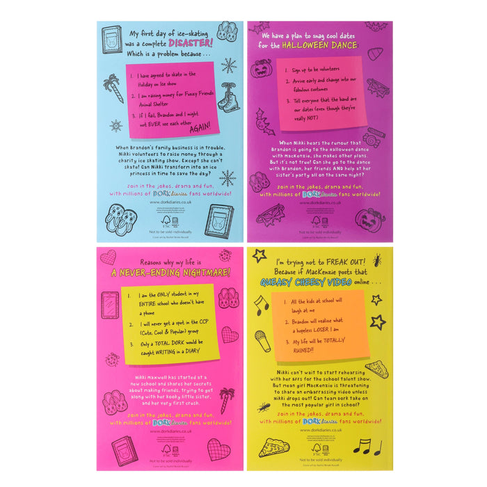 Dork Diaries Series (Book 1-4) By Rachel Renee Russell 4 Books Collection Set - Ages 9-14 - Paperback 9-14 Simon & Schuster