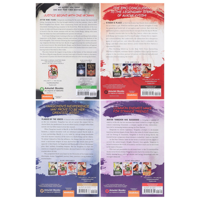 Avatar: The Last Airbender by F.C. Yee (Chronicles of the Avatar) 4 Books Collection Set - Ages 13+ - Paperback Young Adult Amulet Books