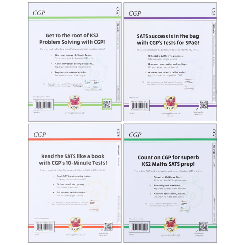 CGP KS2 SAT Buster 10-Minute Tests Collection 4 Books Set (for the 2027 tests) - Ages 10-11 - Paperback 9-14 Coordination Group Publications Ltd (CGP)