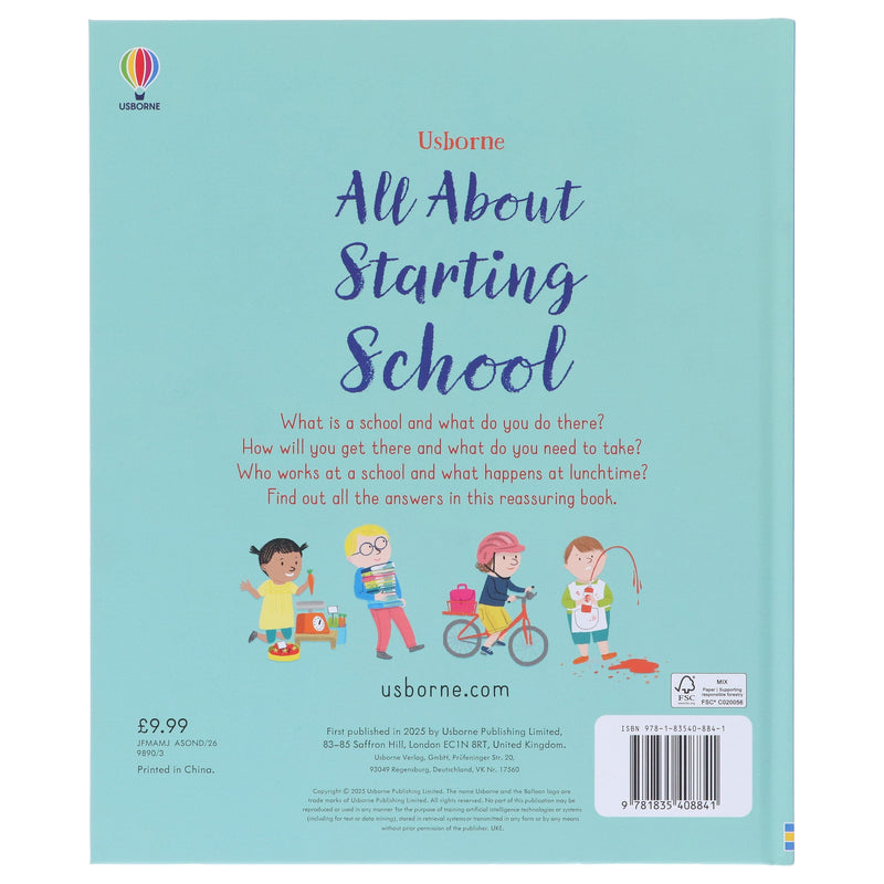 Usborne: All About Starting School by Felicity Brooks & Mar Ferrero - Non Fiction - Hardback 3-5 Usborne Publishing Ltd