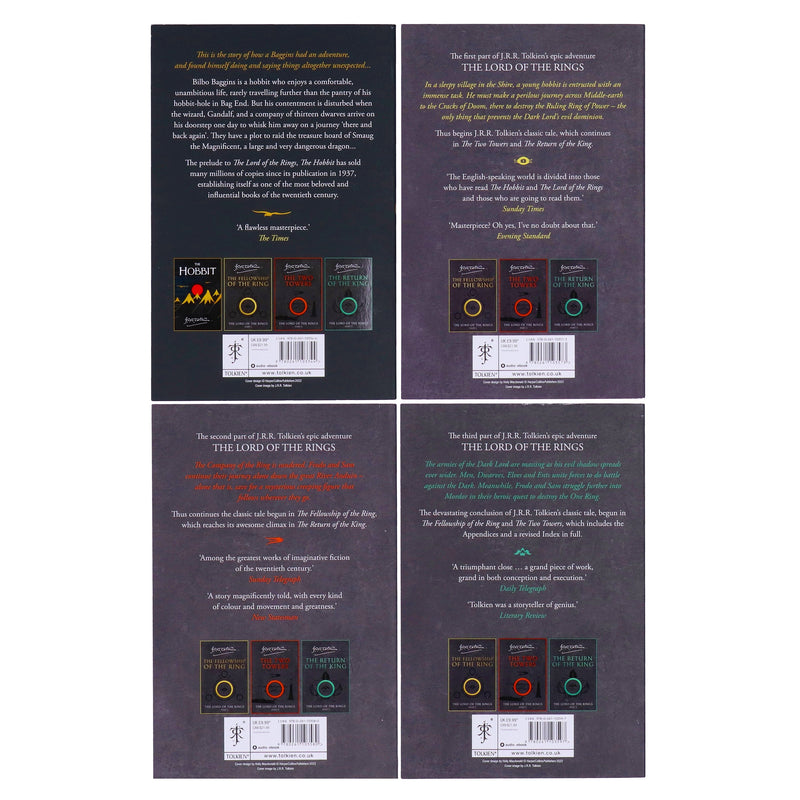 The Hobbit and The Lord of the Rings 4 Books Box Set by J.R.R Tolkien - Age 14-16 - Paperback Fiction HarperCollins Publishers