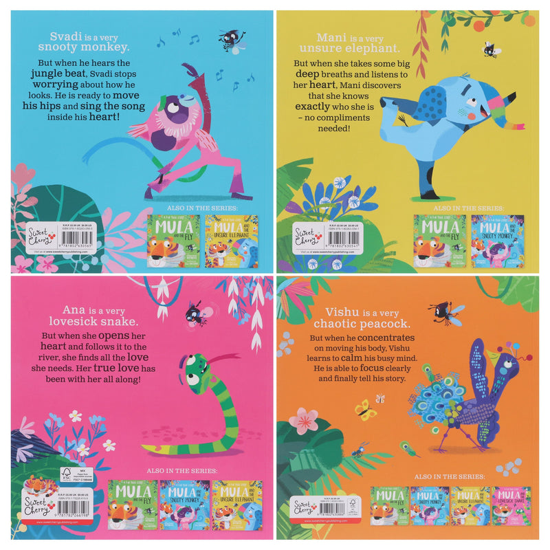 Mula and Friends Animal Fun Yoga Stories Illustrated 4 Picture Books Collection Set - Ages 3-6 - Paperback 3-5 Sweet Cherry Publishing