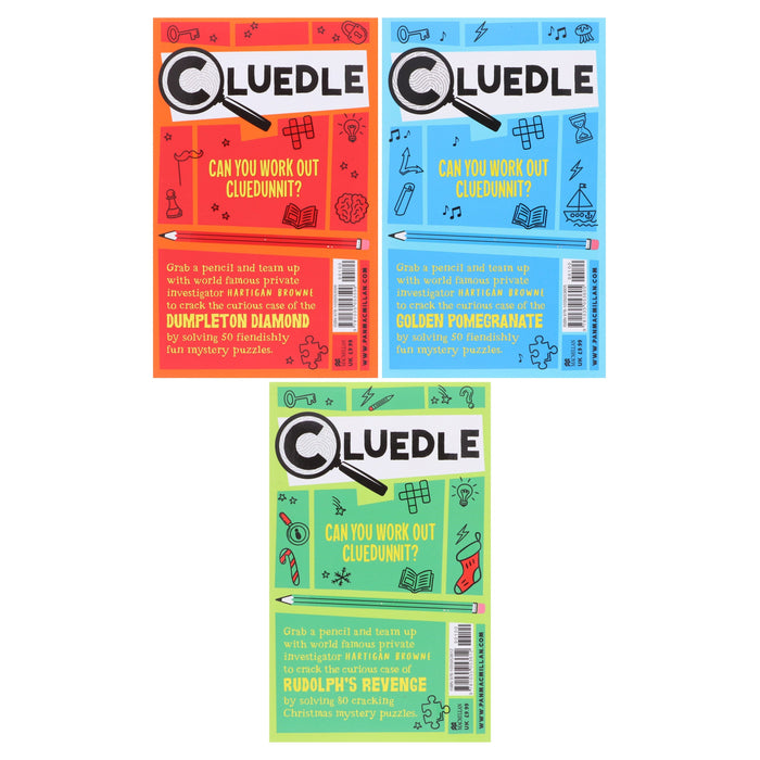 Cluedle Fun Mystery Puzzles By Hartigan Browne: 3 Books Collection Set - Ages 9-11 - Paperback 9-14 Pan Macmillan