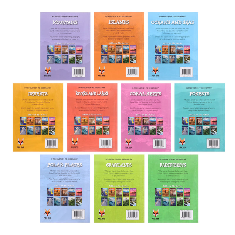 Introduction to Geography for Beginners 10 Books Collection Set - Ages 7+ - Paperback 7-9 Fox Eye Publishing