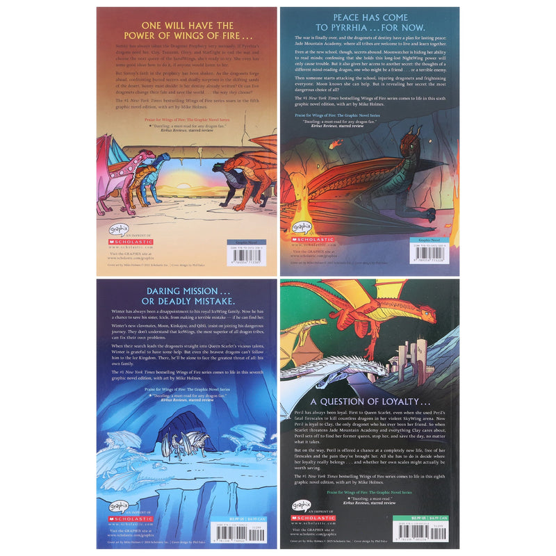 Wings of Fire Graphix Series (Book 5-8) By Tui T. Sutherland: Graphic Novels 4 Books Collection Set - Ages 8-12 - Paperback Graphic Novels Scholastic