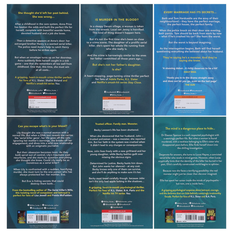 The Serial Killer Series By Alice Hunter 6 Books Collection Set - Fiction - Paperback Fiction HarperCollins Publishers