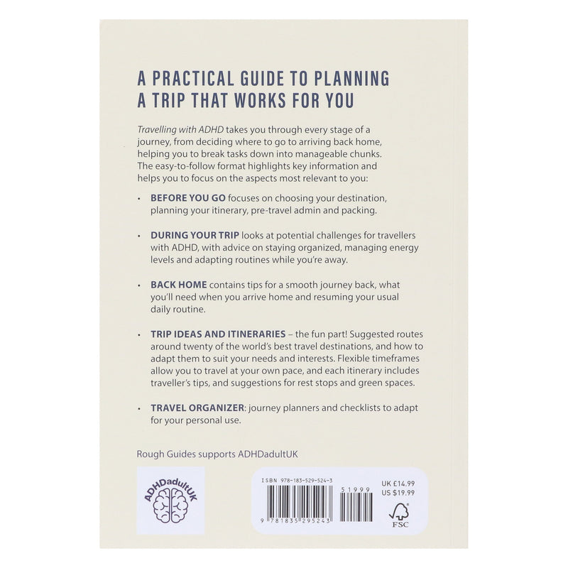 Travelling with ADHD by Rebecca Hallett - Non Fiction - Paperback Non-Fiction RoughGuides