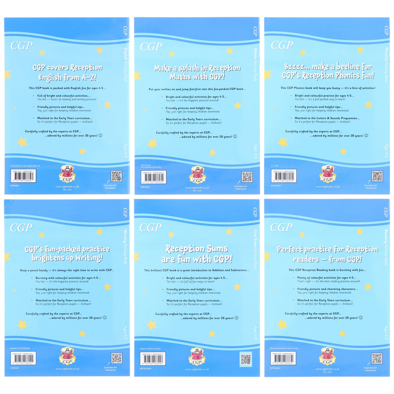 CGP Children Reception Activity Book Bundle 6 Books Collection Set - Ages 4-5 - Paperback 3-5 Coordination Group Publications Ltd (CGP)